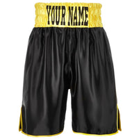 Thumbnail for Custom Made Contrast Waistband Boxing Shorts Black/Yellow