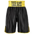 Custom Made Contrast Waistband Boxing Shorts Black/Yellow - Black/Yellow