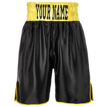 Custom Made Contrast Waistband Boxing Shorts Black/Yellow