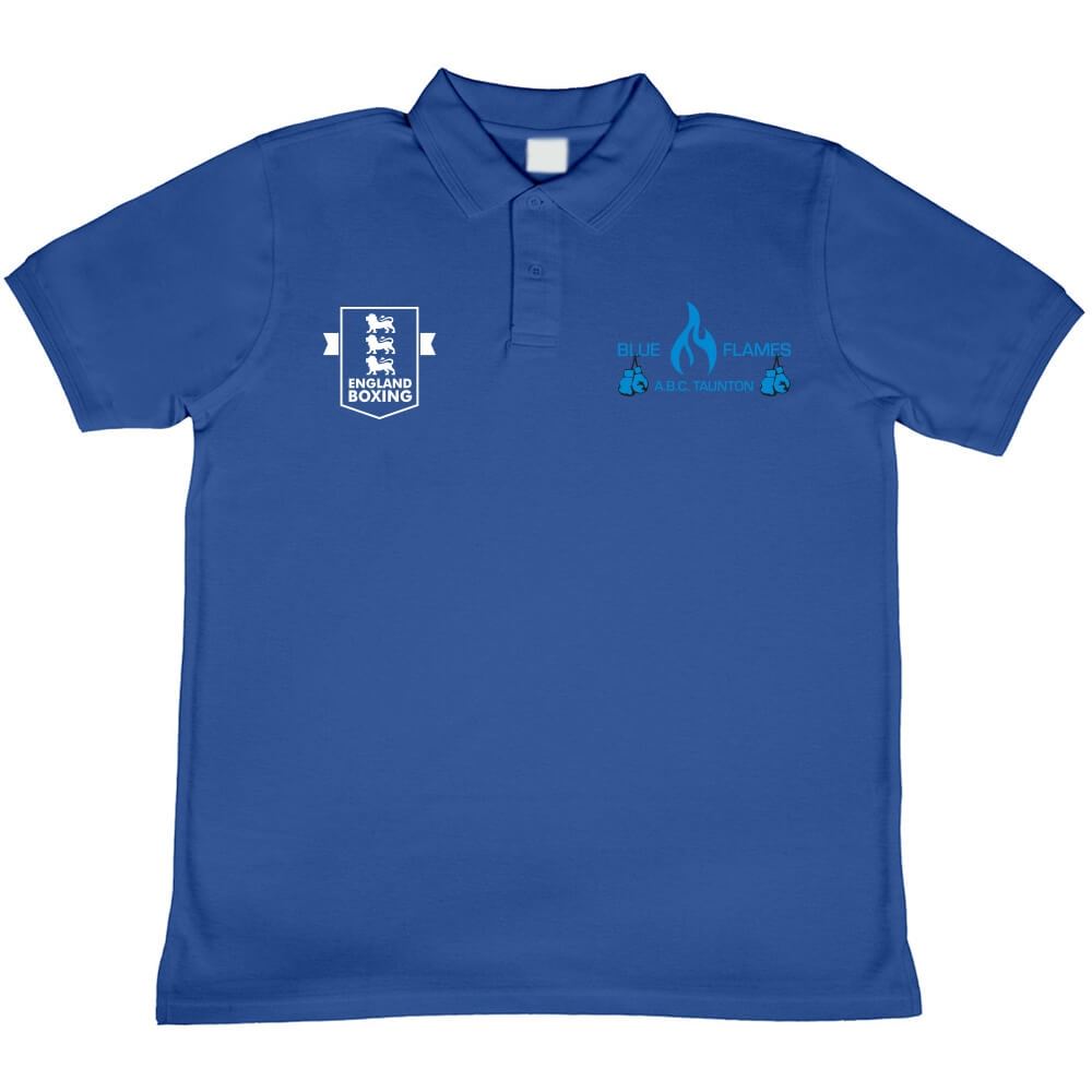 Blue Flames Abc Polo Shirt