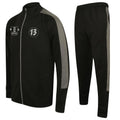 Club 13 Slim Fit Poly Tracksuit - Black/Grey