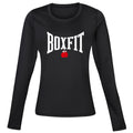 Boxfit Rhino Womens L/S Large Logo Base Layer - Black