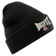 CONTRAST BOXFIT BEANIE - Black with White/Red/Blue Logo