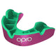 Opro Gen4 Silver Mouthguard - Pink/Green