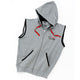 Carbon Claw Zip Up Sleeveless Hoodie - Grey
