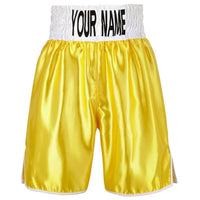 Thumbnail for Custom Made Contrast Waistband Boxing Shorts Yellow/White