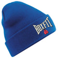 CONTRAST BOXFIT BEANIE - Royal Blue with White/Black/Red Logo