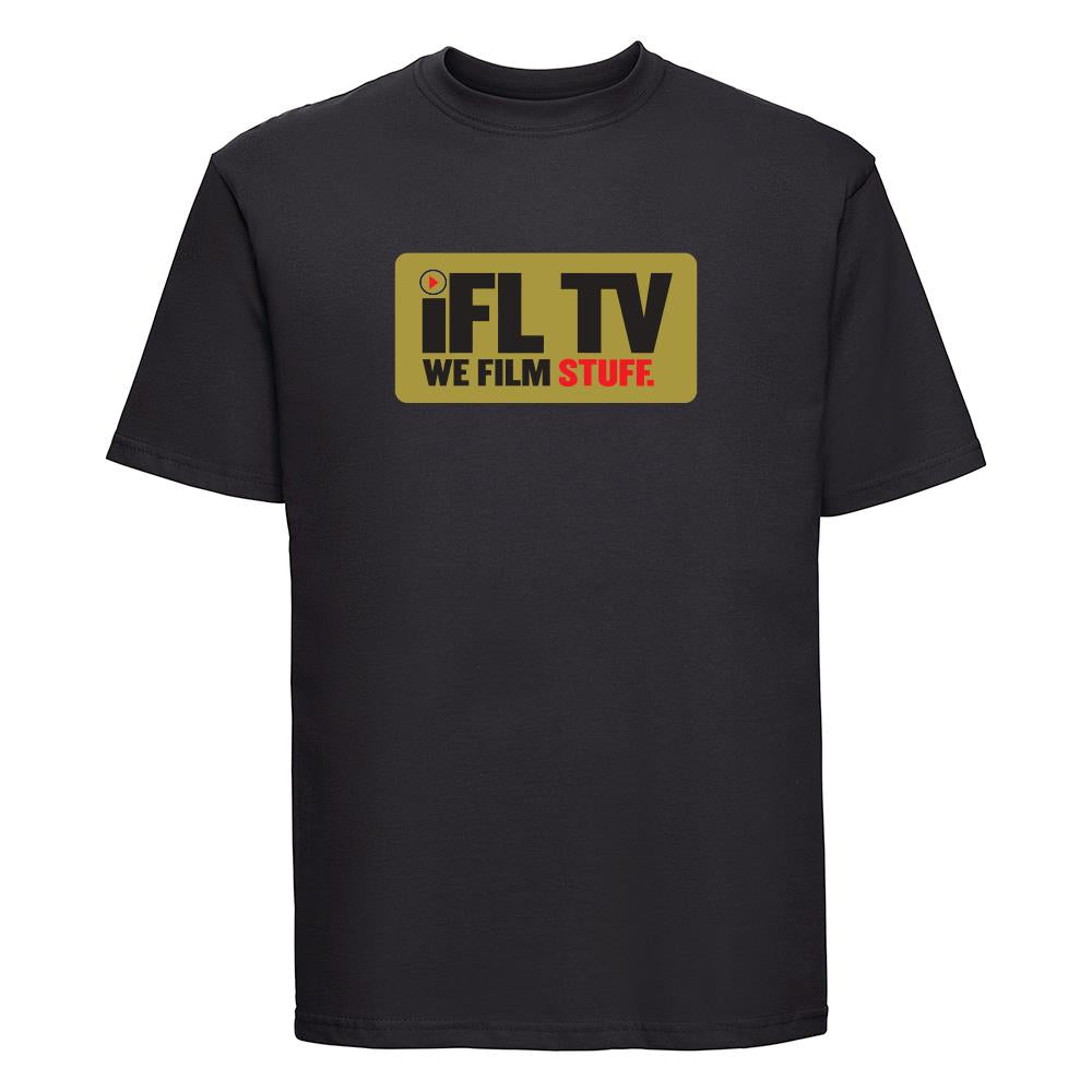 IFL TV Black T-Shirt Gold Sparkle Logo