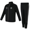 Club 13 Kids Slim Fit Poly Tracksuit - Black/Grey