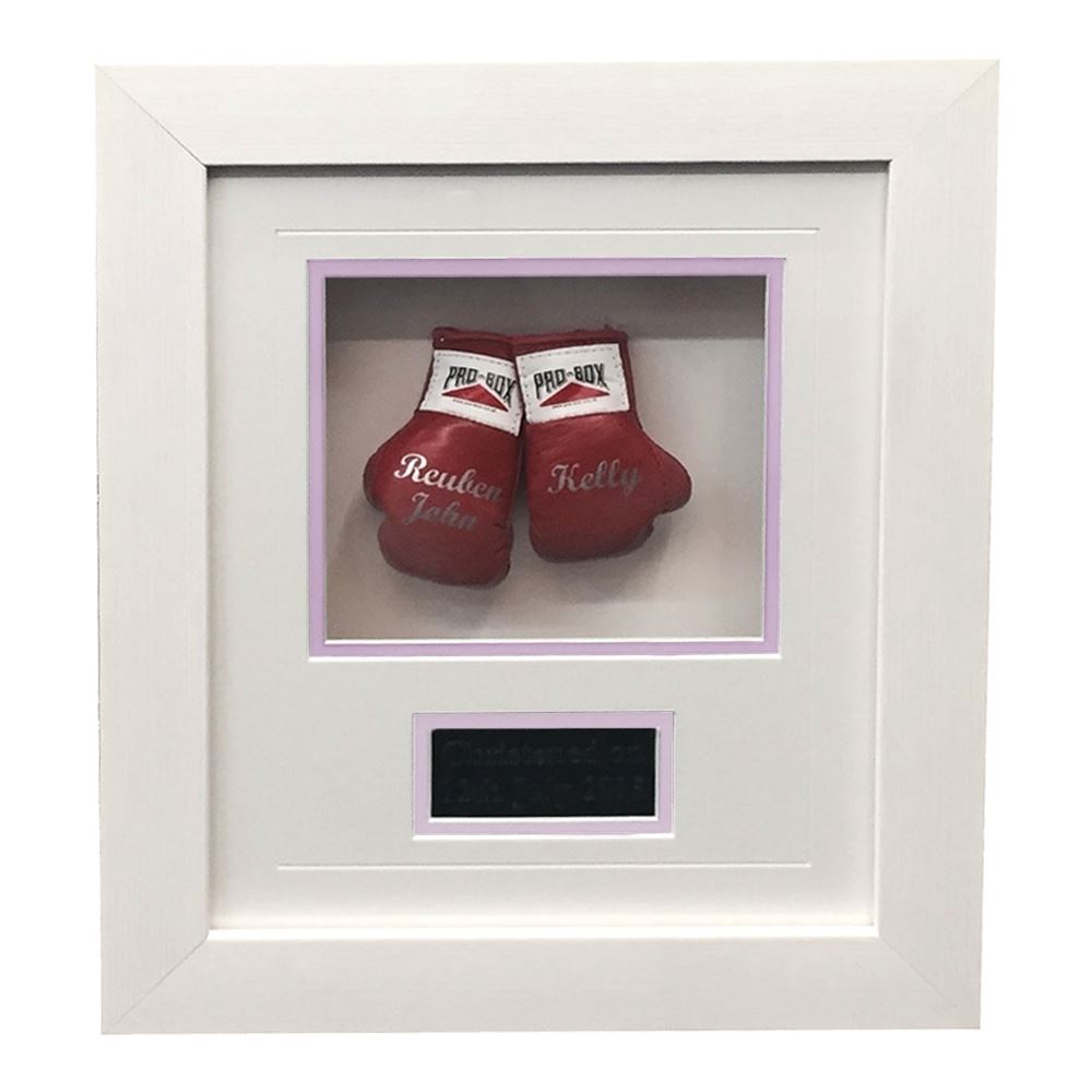 Christening Framed Mini Gloves And Plaque