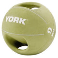 York 9Kg Double Grip Medball Green 9Kg - Green