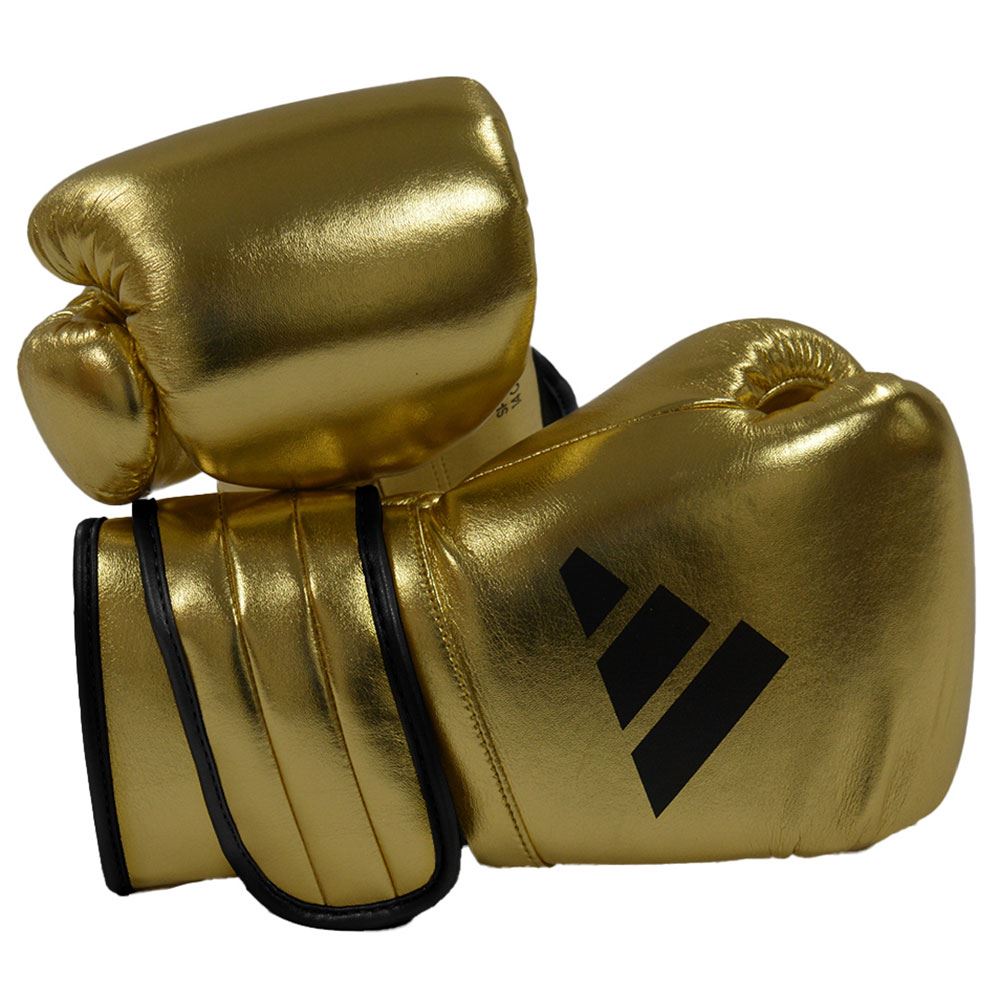 EXCLUSIVE ADIDAS PRO LINE METALLIC HOOK & LOOP BOXING GLOVES - GOLD
