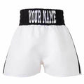 Custom Made Ali Style Boxing Shorts - White/Black