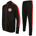 Double Jab Abc Slim Fit Poly Tracksuit - Black/Red