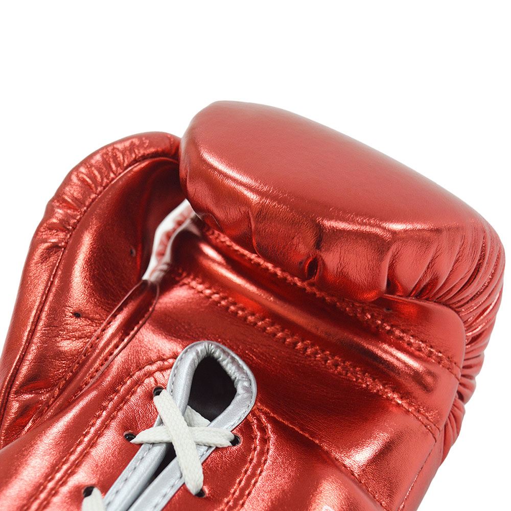 EXCLUSIVE ADIDAS ADISPEED METALLIC LACE BOXING GLOVES - RED