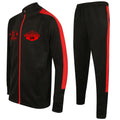Power Mobile Gym Slim Fit Poly Tracksuit - Black/Red