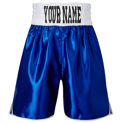 Custom Made Contrast Waistband Boxing Shorts Blue/White