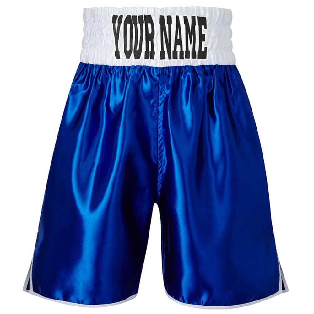Custom Made Contrast Waistband Boxing Shorts Blue/White