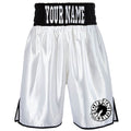 Fight Knights Boxing Gym Bout Shorts - White/Black