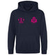 Border City ABC Kids Hoodie - Navy/Fluo Pink