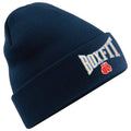 CONTRAST BOXFIT BEANIE - Navy with White/Blue/Red Logo