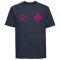 Border City ABC Cotton T-Shirt - Navy/Fluo Pink