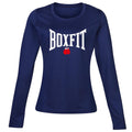 Boxfit Rhino Womens L/S Large Logo Base Layer - Navy