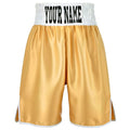 Custom Made Contrast Waistband Boxing Shorts Gold/White - Gold/White