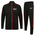 Boxfit Embroidered Logo Slim Fit Poly Tracksuit - Black/Red