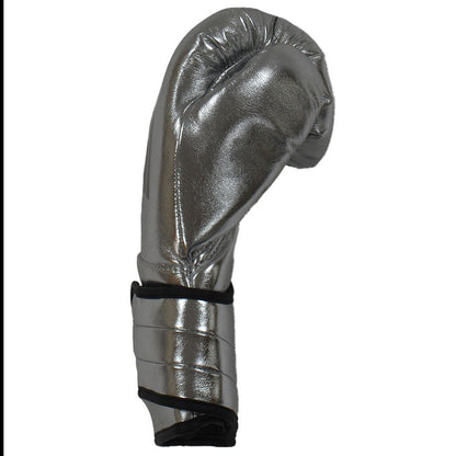 EXCLUSIVE ADIDAS PRO LINE METALLIC HOOK & LOOP BOXING GLOVES - SILVER