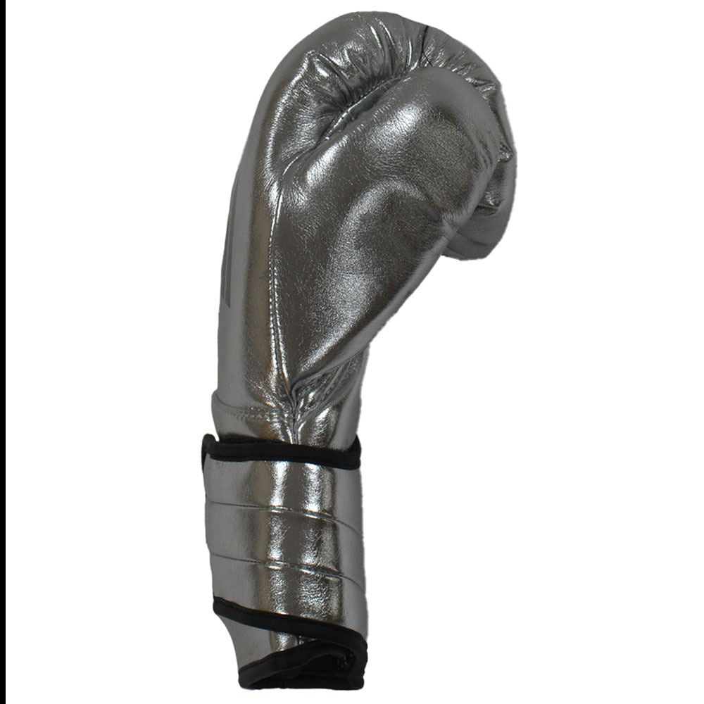 EXCLUSIVE ADIDAS PRO LINE METALLIC HOOK & LOOP BOXING GLOVES - SILVER