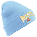 CONTRAST BOXFIT BEANIE - Blue with White/Gold/Claret Logo