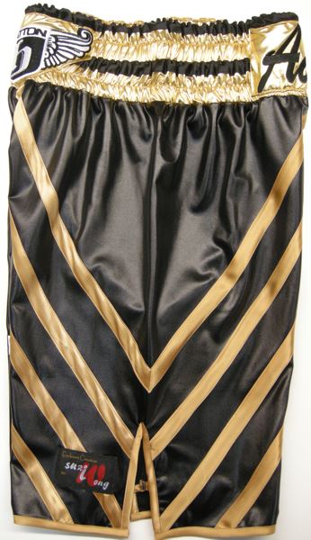 Custom Made Wetlook Angled Striped Boxing Shorts