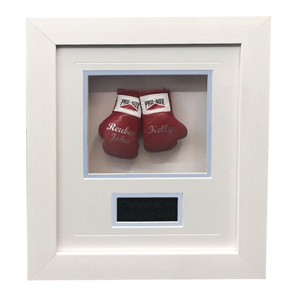 Christening Framed Mini Gloves And Plaque