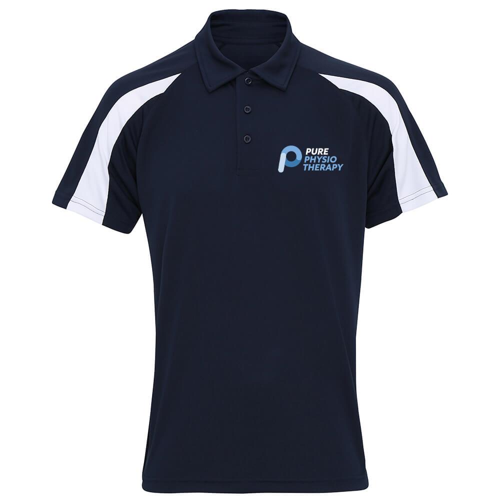 Pure Physio Therapy Embroidered Contrast Polo Shirt