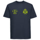 Border City ABC Cotton T-Shirt - Navy/Fluo Yellow