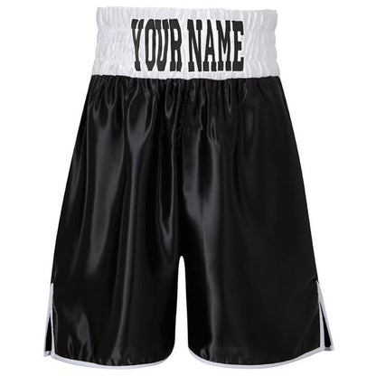 Custom Made Contrast Waistband Boxing Shorts Black/White