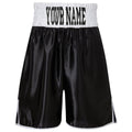 Custom Made Contrast Waistband Boxing Shorts Black/White - Black/White