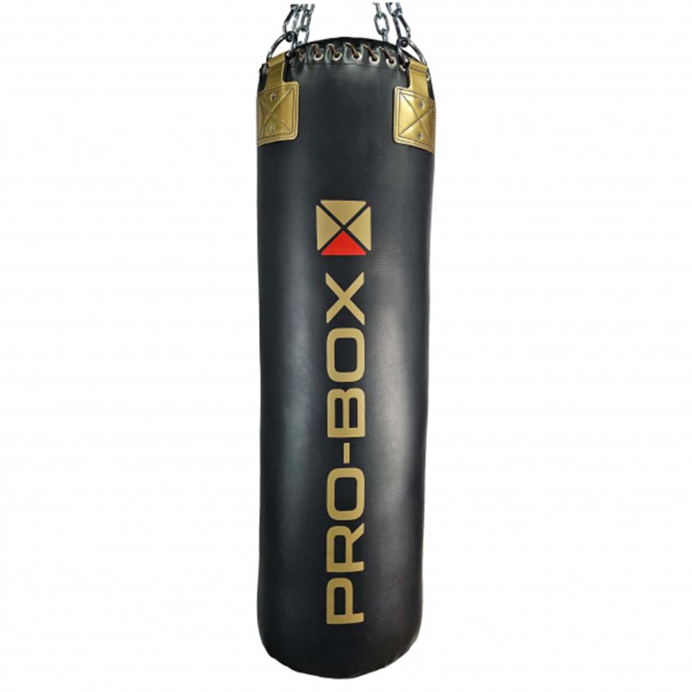 Pro Box Champ Leather Hybrid 4ft Straight Black-Gold & Chain