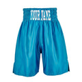 Custom Made Satin Boxing Shorts - Turquoise Blue