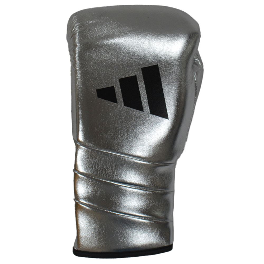 EXCLUSIVE ADIDAS ADISPEED METALLIC LACE BOXING GLOVES - SILVER