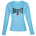 Boxfit Rhino Womens L/S Large Logo Base Layer - Sky Blue