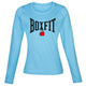 Boxfit Rhino Womens L/S Large Logo Base Layer - Sky Blue