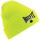 CONTRAST BOXFIT BEANIE - Fluo Yellow with Black Logo