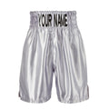 Custom Made Satin Boxing Shorts - Silver