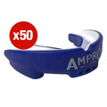 Multi-Buy - 50 X Ampro Impact Gel Mouthguard - White/Royal Blue