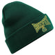 CONTRAST BOXFIT BEANIE - Bottle Green with Green/Gold Logo