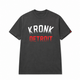 Kronk Detroit Faded Iconic Loose Fit Vintage Wash T-Shirt - Charcoal/Red/White
