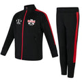 Grey Ranks Abc Kids Slim Fit Poly Tracksuit - Black/Red