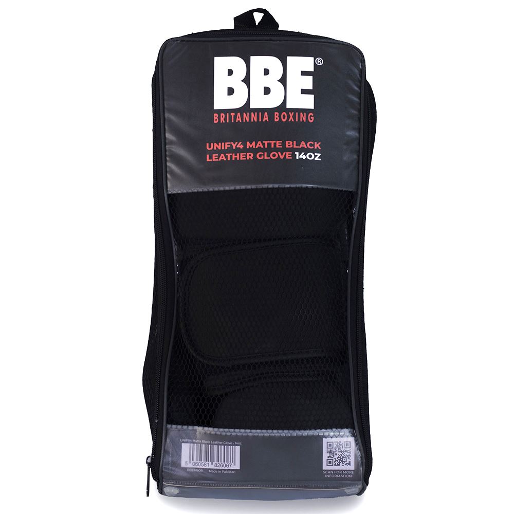 BBE UNIFY4 Matte Black Leather Boxing Gloves